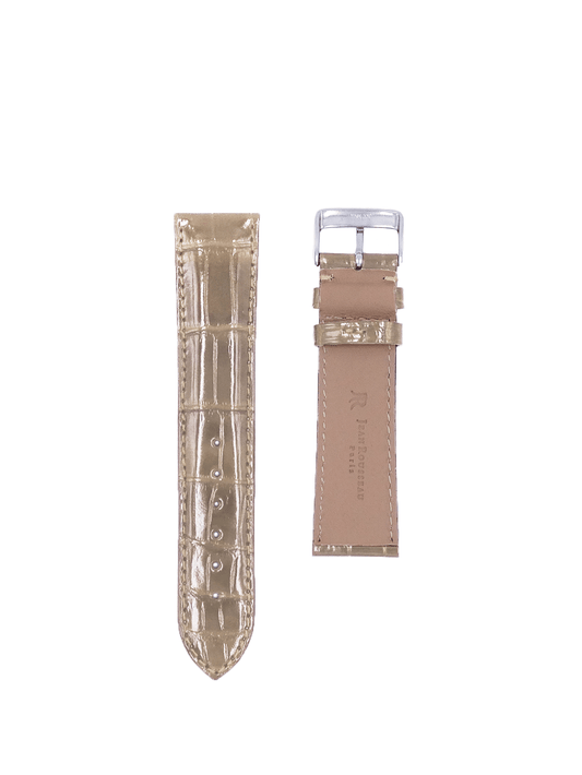 Jean Rousseau Classic 3.5 Watch Strap Beige Shiny Alligator