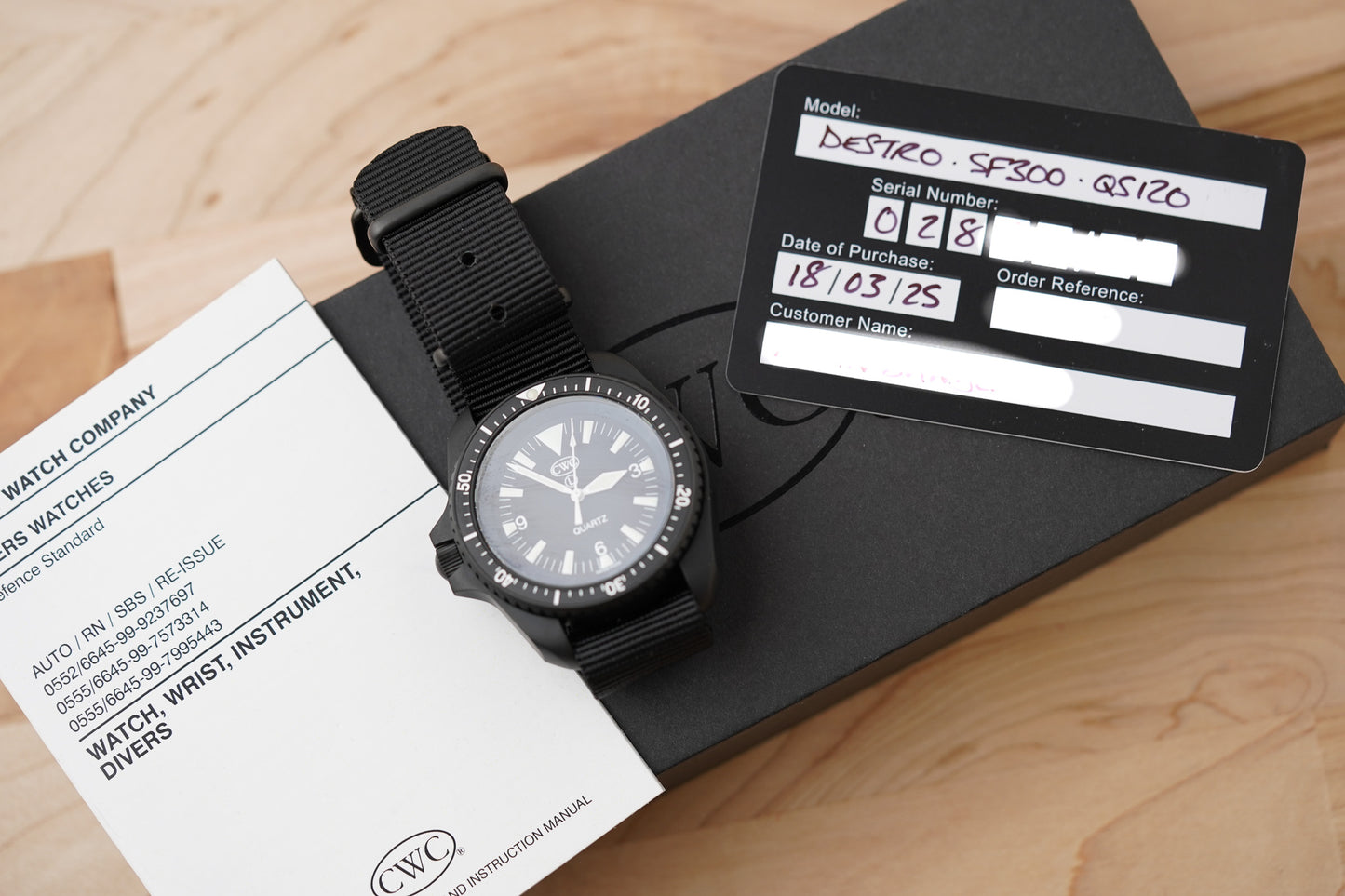 CWC Destro Quartz Diver Mk.2 SBS No Date Black LHD SF300 QS120