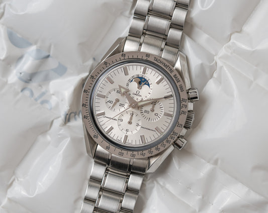 Omega Speedmaster Broad Arrow Silver Dial 'Moonphase' 3575.30