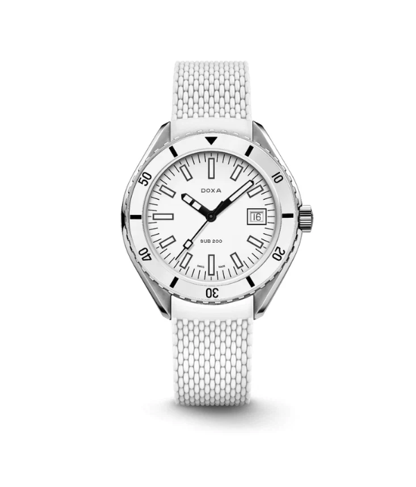 Doxa SUB 200 Whitepearl Sapphire Inlay 799.10.011.23