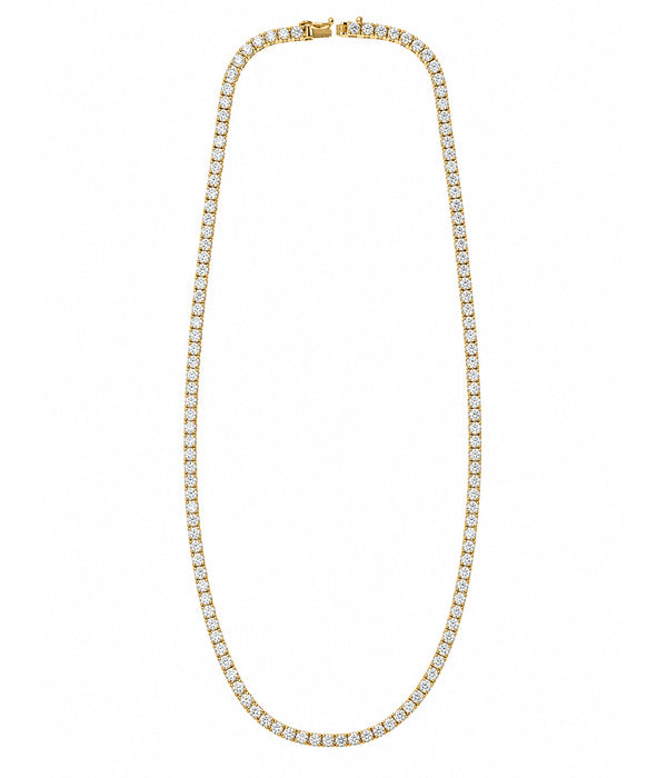 14k Yellow Gold 12tcw Lab Grown Diamond Tennis Necklace