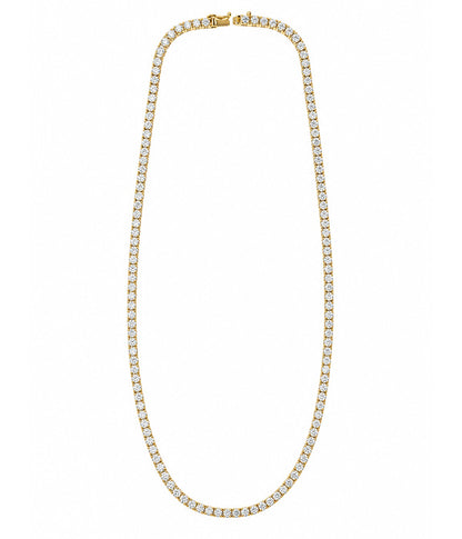 14k Yellow Gold 12tcw Lab Grown Diamond Tennis Necklace