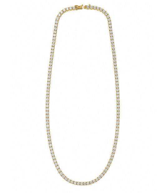 14k Yellow Gold 12tcw Lab Grown Diamond Tennis Necklace