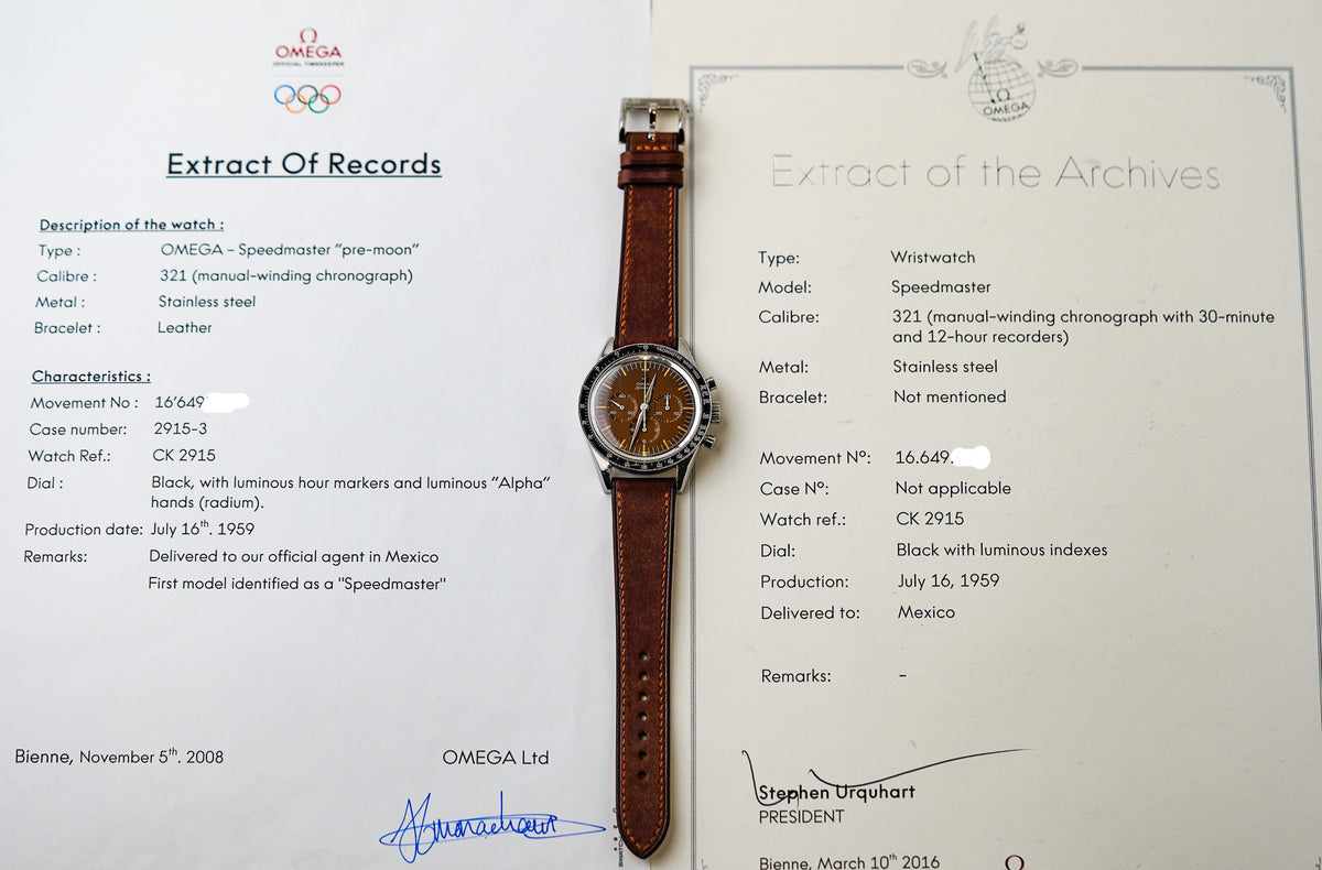 1959 Omega Speedmaster CK 2915-3 Tropical 'Base 1000'