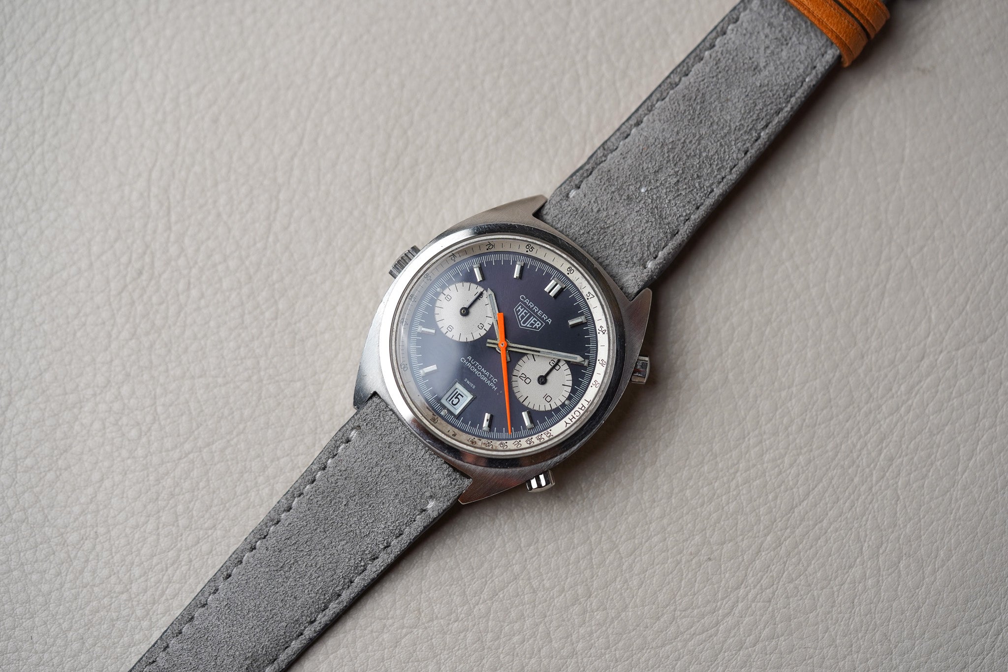 **DEPOSIT***1970's Heuer Carrera 1153 Blue Dial