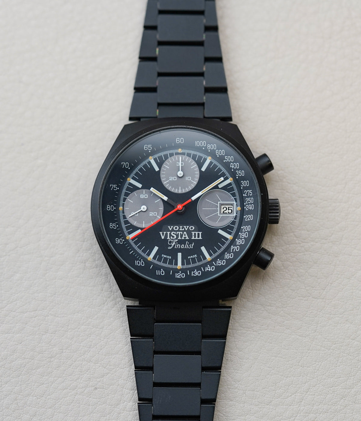 1970's Heuer Chronograph Black PVD Ref 13-1 'Volvo Vista III Finalist'