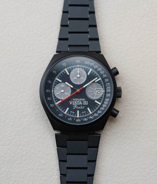 1970's Heuer Chronograph Black PVD Ref 13-1 'Volvo Vista III Finalist'