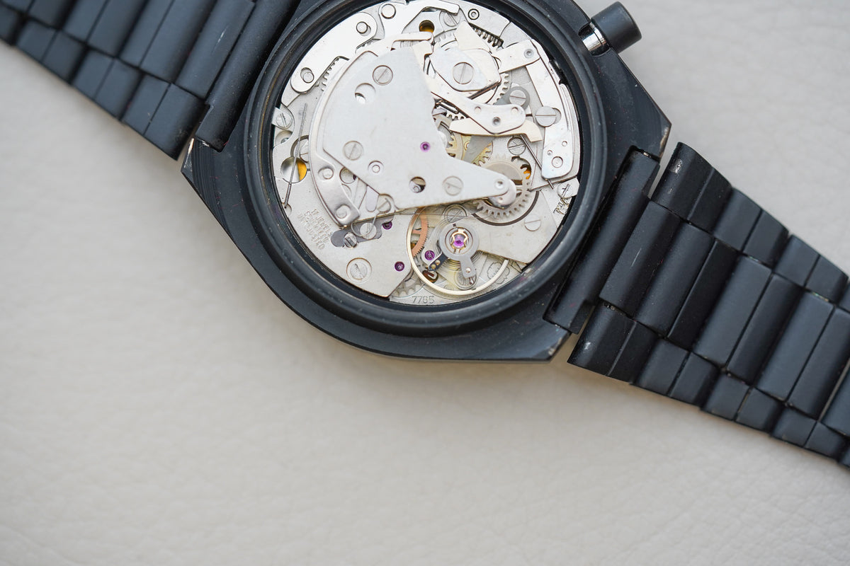 1970's Heuer Chronograph Black PVD Ref 13-1 'Volvo Vista III Finalist'