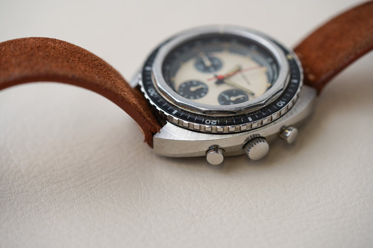 1970's Nivada Grenchen Chronograph Panda Dial