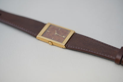 1970's Rolex Cellini 4127 18k Yellow Gold Burl Wood Dial