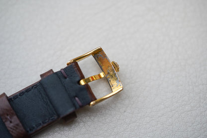1970's Rolex Cellini 4127 18k Yellow Gold Burl Wood Dial