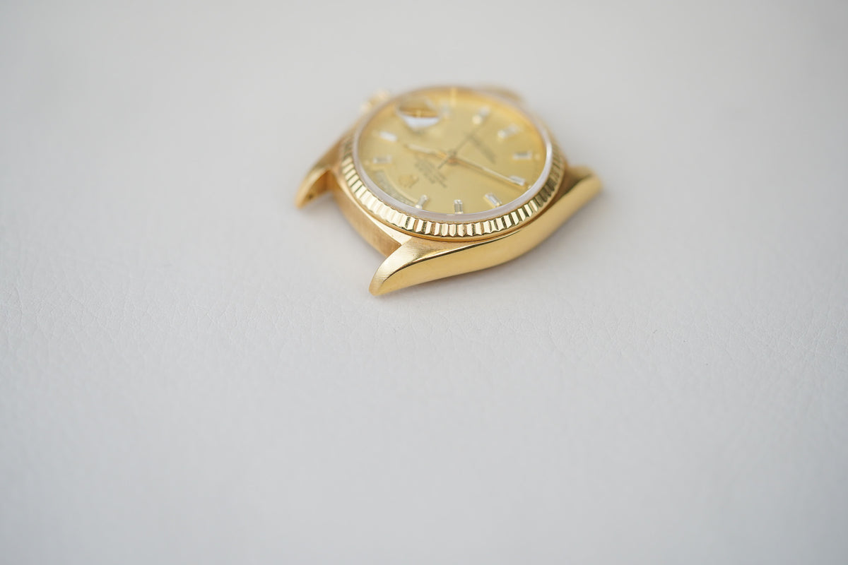 1981 Rolex Day-Date 18038 Champagne Lemon Baguette Diamond Dial