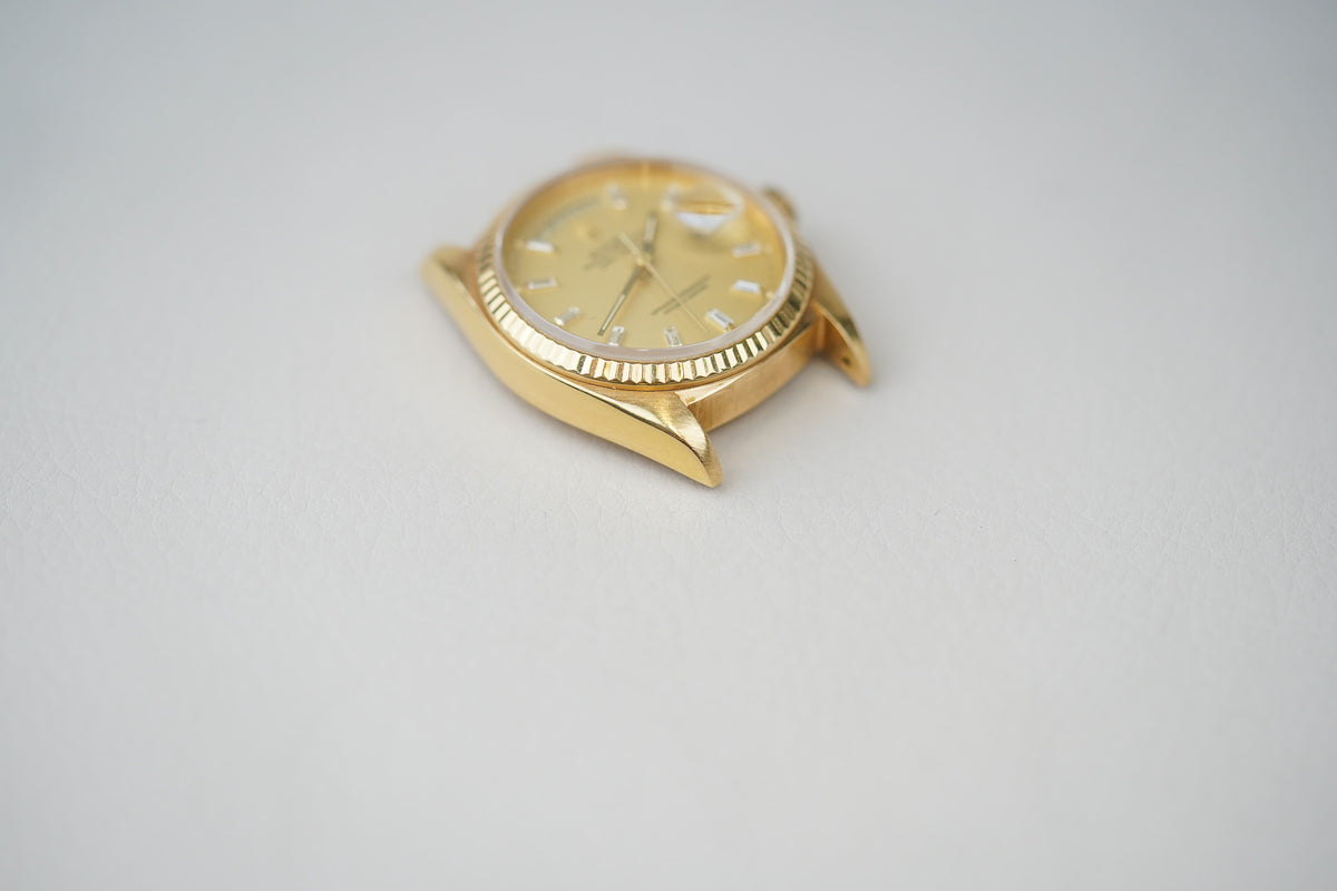1981 Rolex Day-Date 18038 Champagne Lemon Baguette Diamond Dial