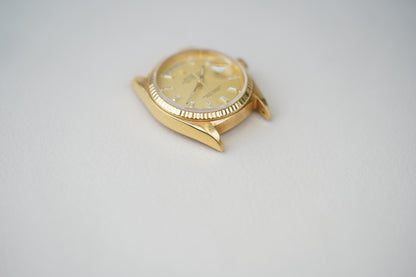 1981 Rolex Day-Date 18038 Champagne Lemon Baguette Diamond Dial
