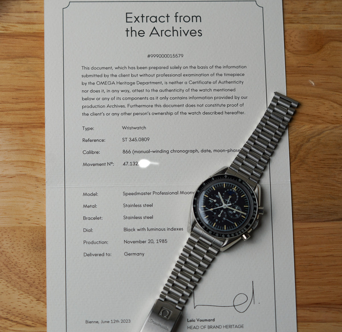 1985 Omega Speedymoon 'Smiley Moon' 345.0809 Speedmaster