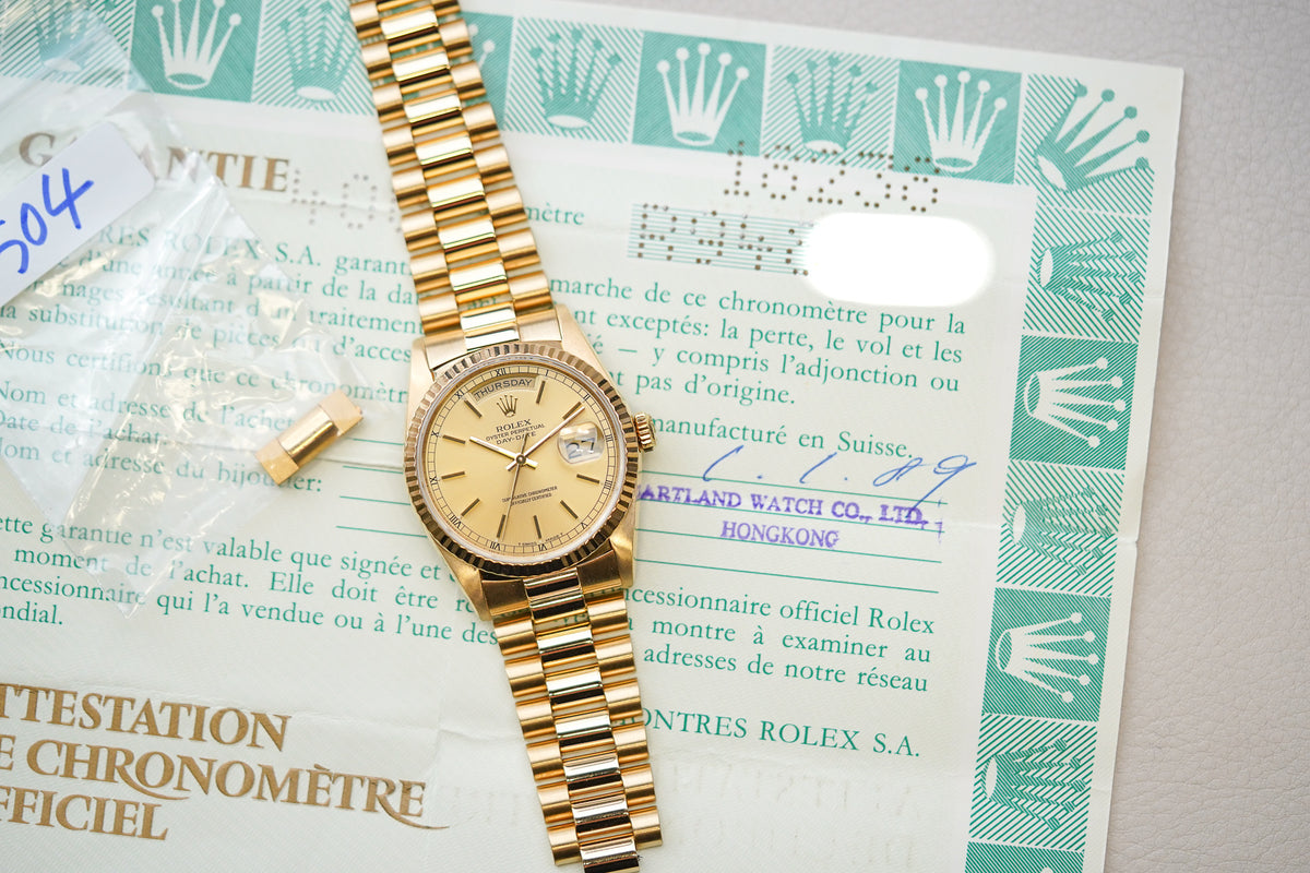 1988 Rolex Day-Date 18238 Champagne Dial