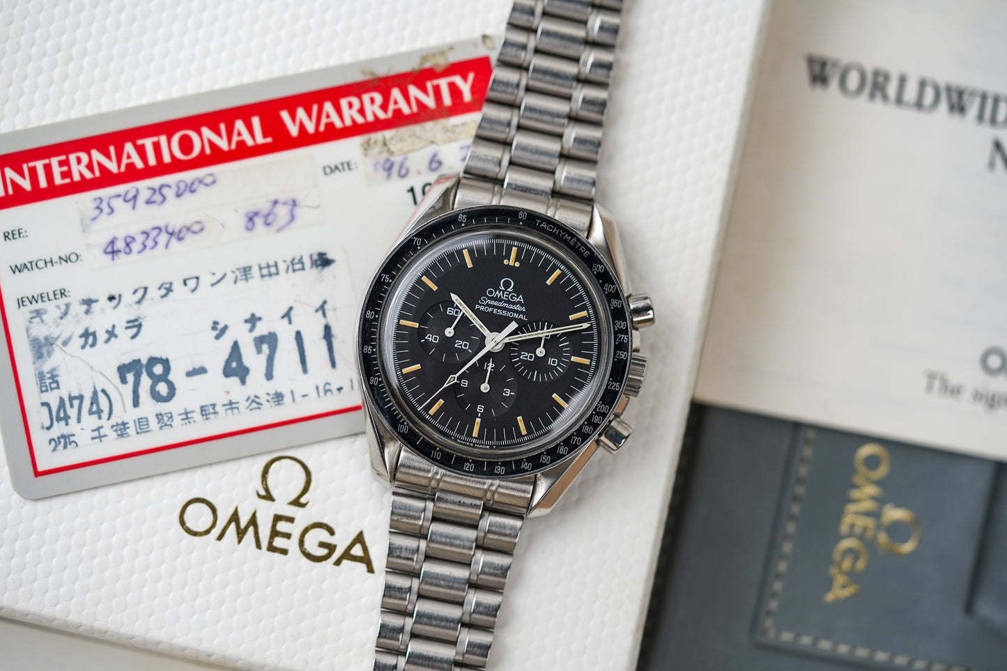 1996 Omega Speedmaster Moonwatch 3592.50 Hesalite Sandwich