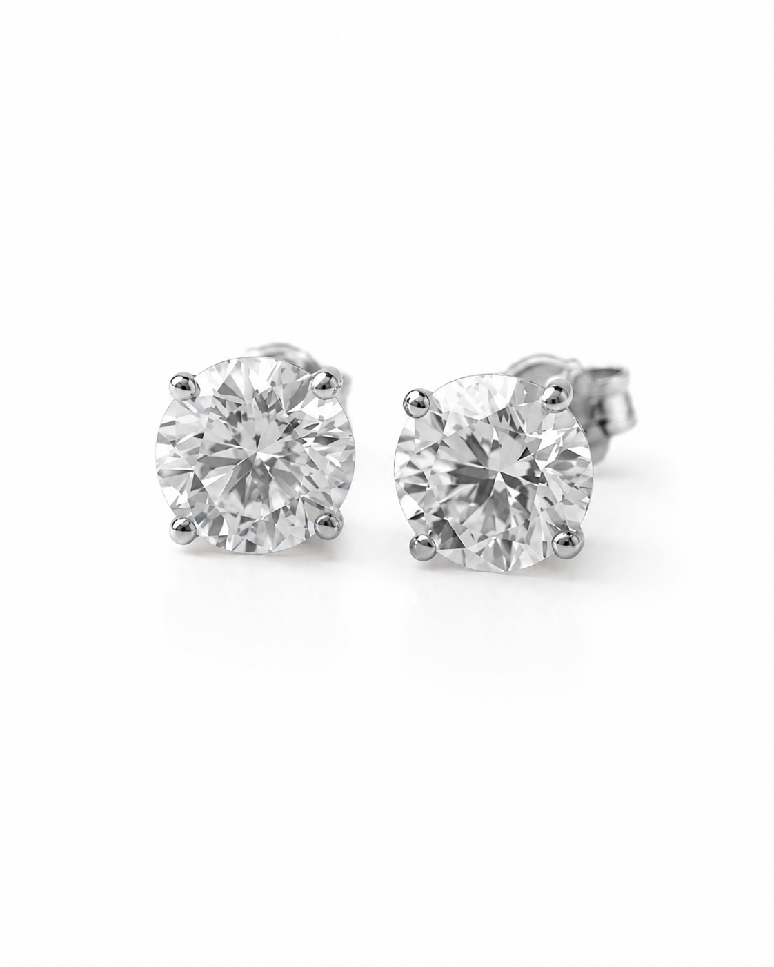 2.50tcw 14k White Gold Lab Grown 4 Prong Stud Earrings