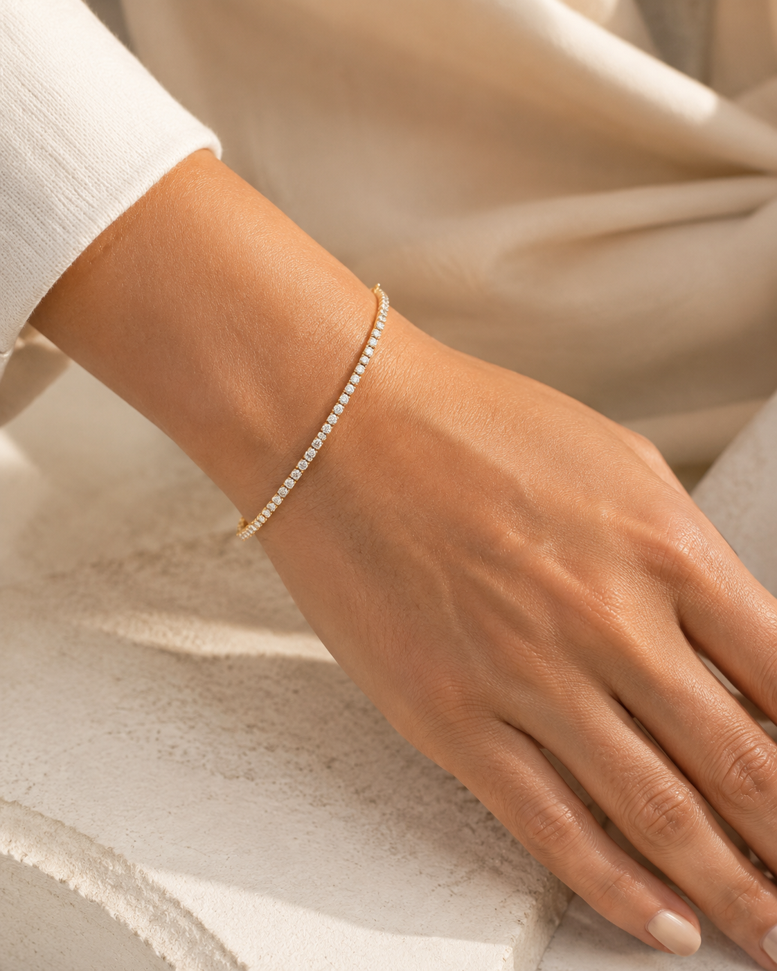 6.00tcw 14k Yellow Gold and Lab Grown Diamond Tennis Bracelet