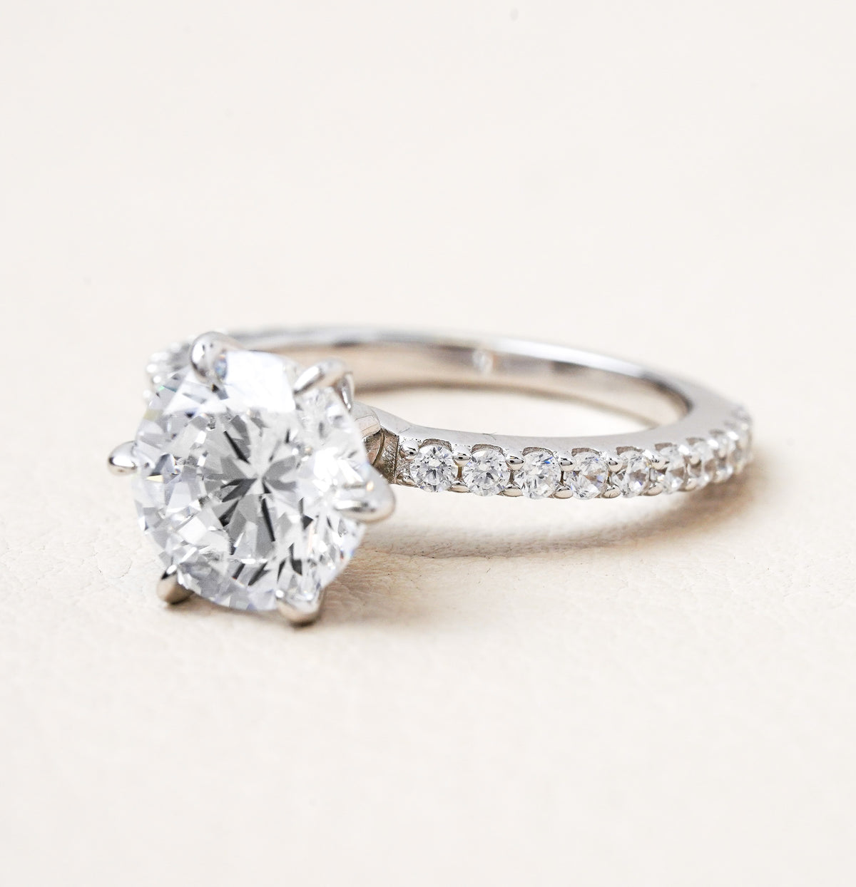 Accented Solitaire Engagement Ring