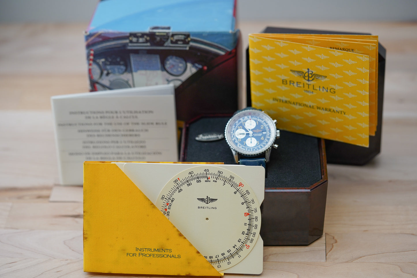 Breitling Old Navitimer II Blue Arabic Dial A13022