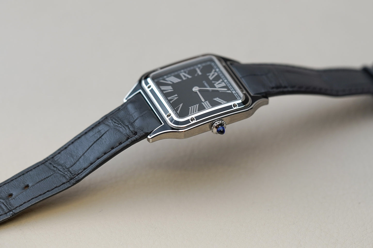 Cartier Santos Dumont Black Lacquer Large WSSA0046