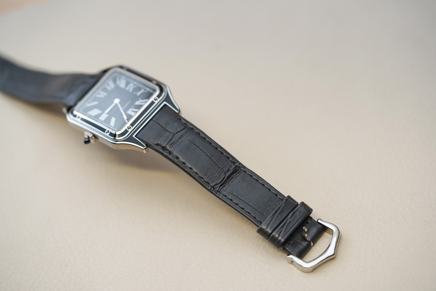 Cartier Santos Dumont Black Lacquer Large WSSA0046