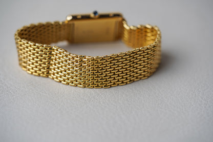 Cartier Tank Louis 'PARIS' Dial 18K Yellow Gold Beads of Rice Bracelet 78086