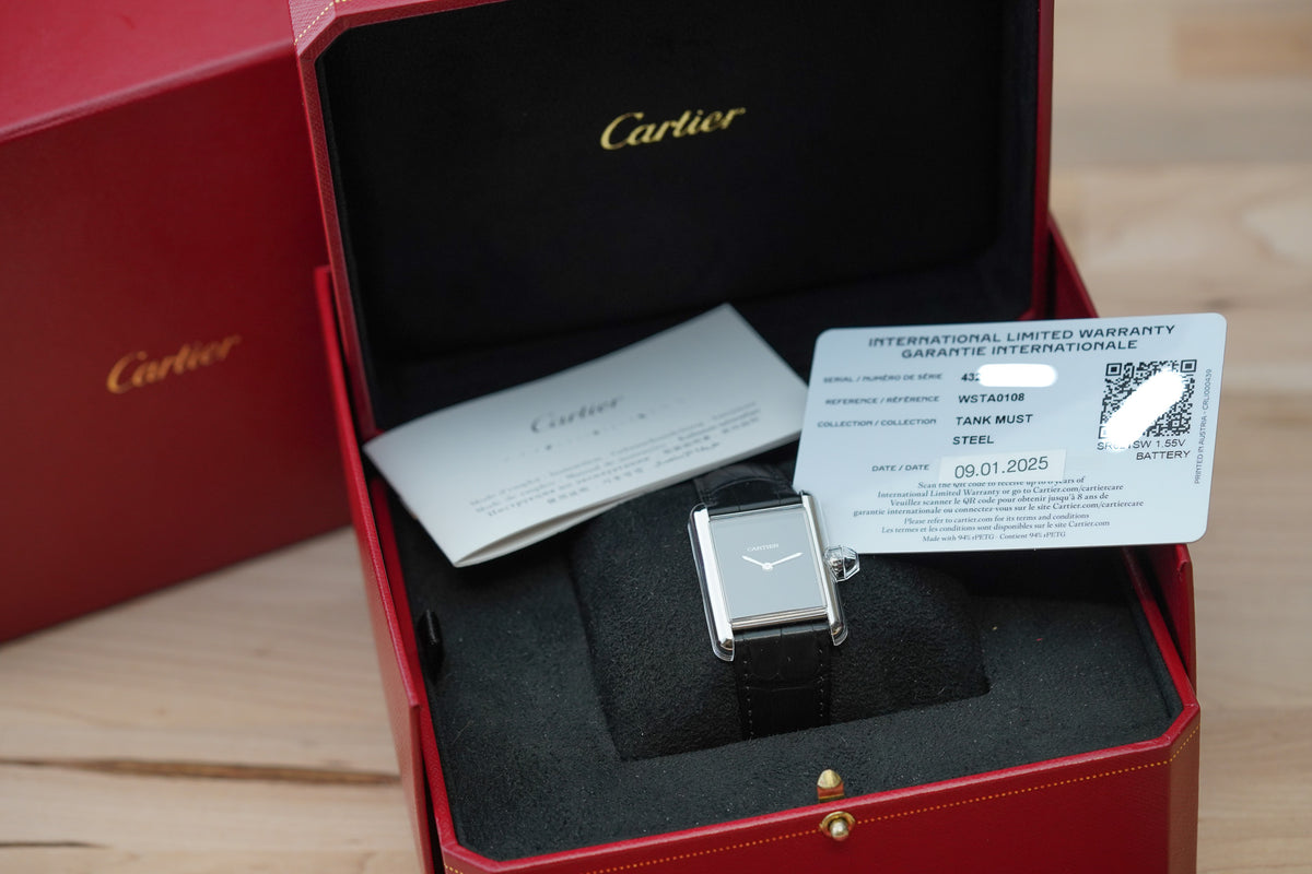 Cartier Tank Must Large Black Dial WSTA0108