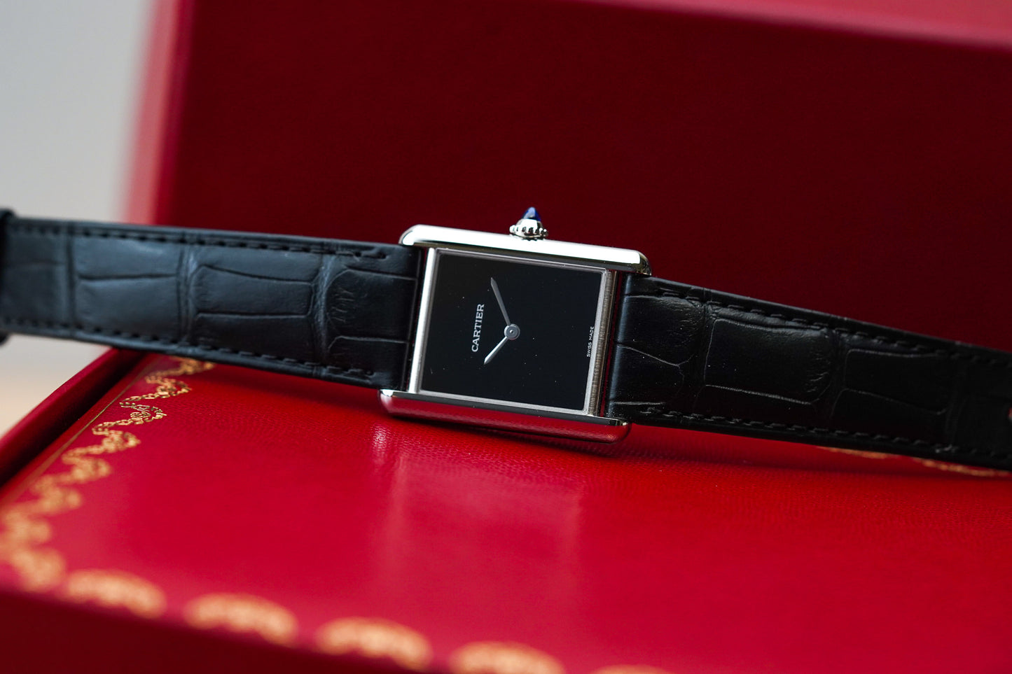 Cartier Tank Must Large Black Dial WSTA0108