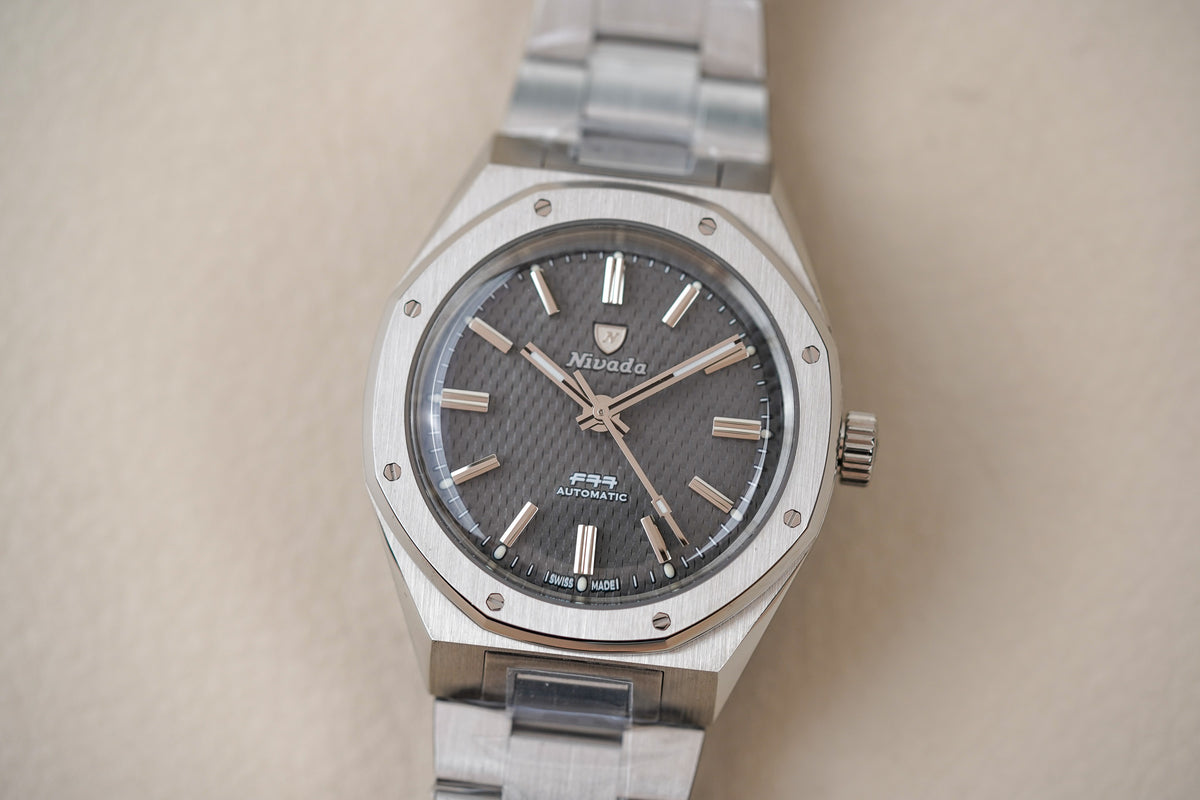 Nivada Grenchen F77 MK2 SST Grey Dial No Date 68044A77