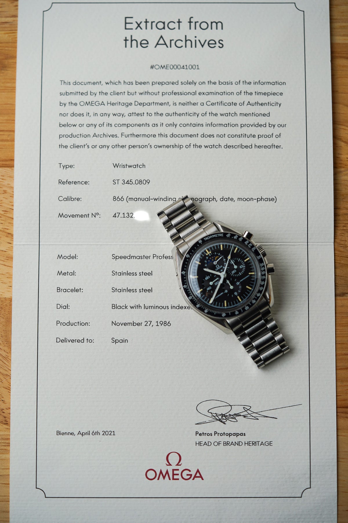 1986 Omega Speedymoon 'Small Moon' 345.0809 Speedmaster