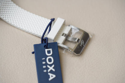 (Deposit)Doxa SUB 200 Whitepearl Steel Inlay Rubber 796.10.011.23