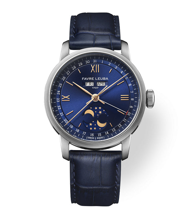(25% Pre-Order Deposit) Favre Leuba 1737 Triple Calendar Blue 00.20501.108.02.102
