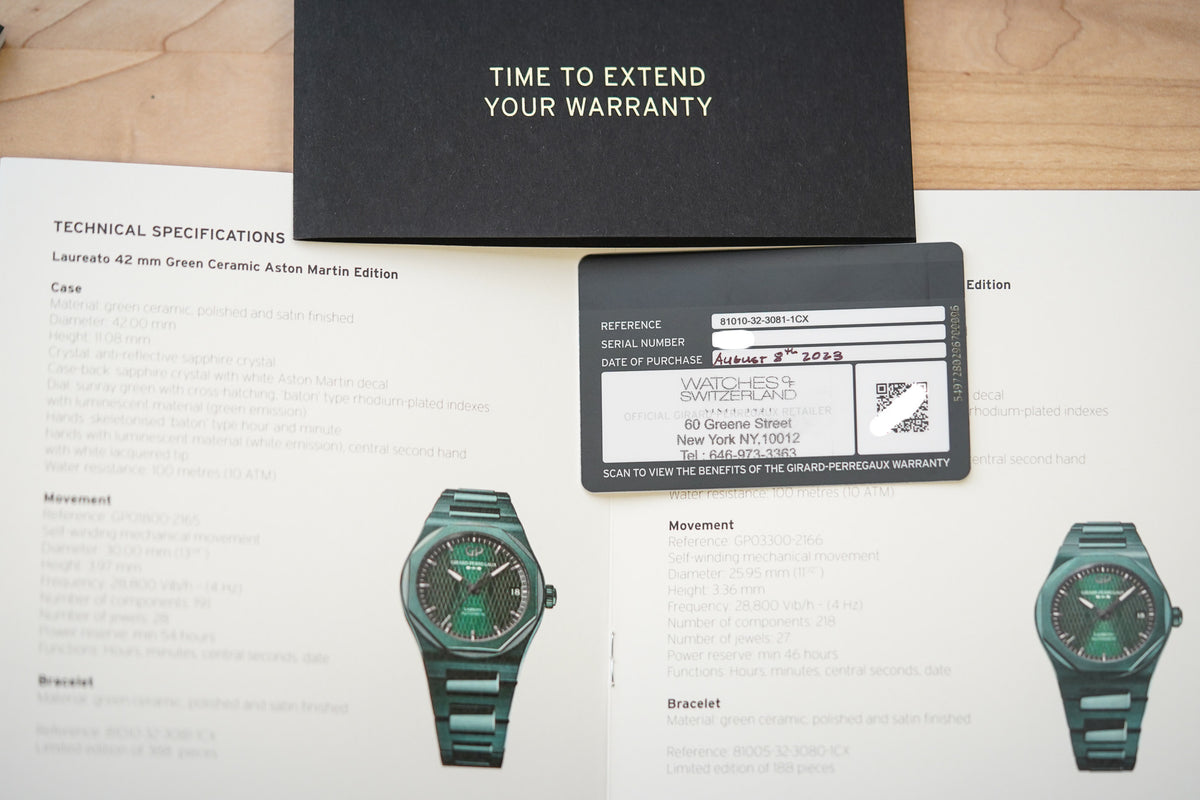 Girard-Perregaux Laureato Green Ceramic 42 Aston Martin Edition 8101-32-3081-1CX