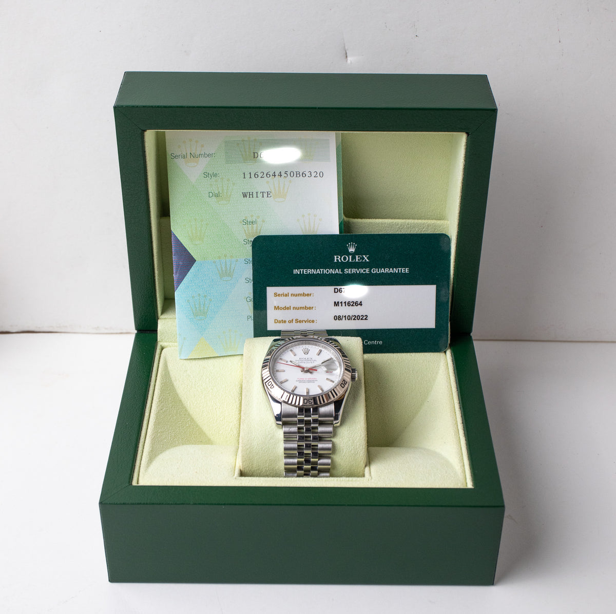 Rolex Datejust Turn-O-Graph 116264 White