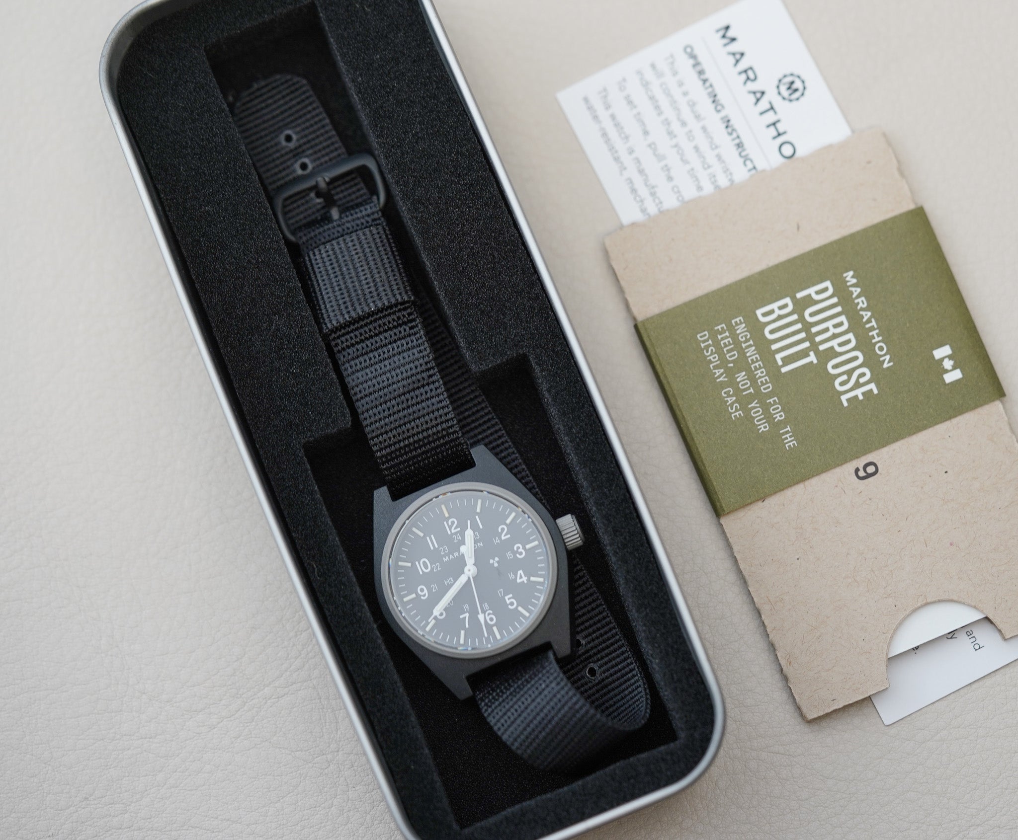 Marathon 34mm Black GPM Standard-Issue Field Mechanical Tritium Type II WW194003BK-0101