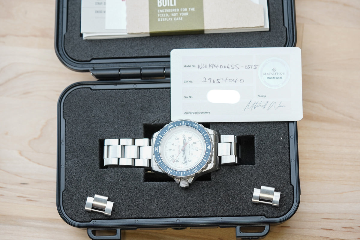 Marathon 41mm Diver's Automatic GSAR Arctic Dial Type II Blue Bezel WW194006SS-0515
