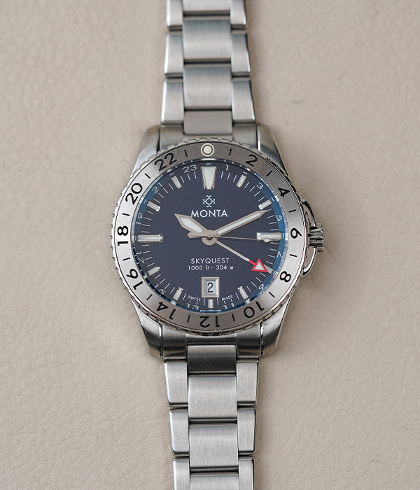 Monta Skyquest GMT Blue Dial Steel Bezel M67BCCLT24ST