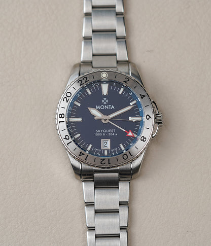 Monta Skyquest GMT Blue Dial Steel Bezel M67BCCLT24ST