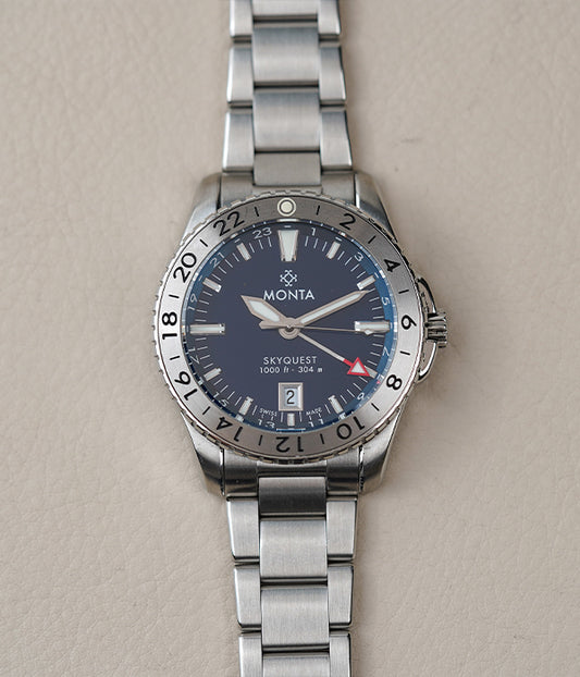 Monta Skyquest GMT Blue Dial Steel Bezel M67BCCLT24ST