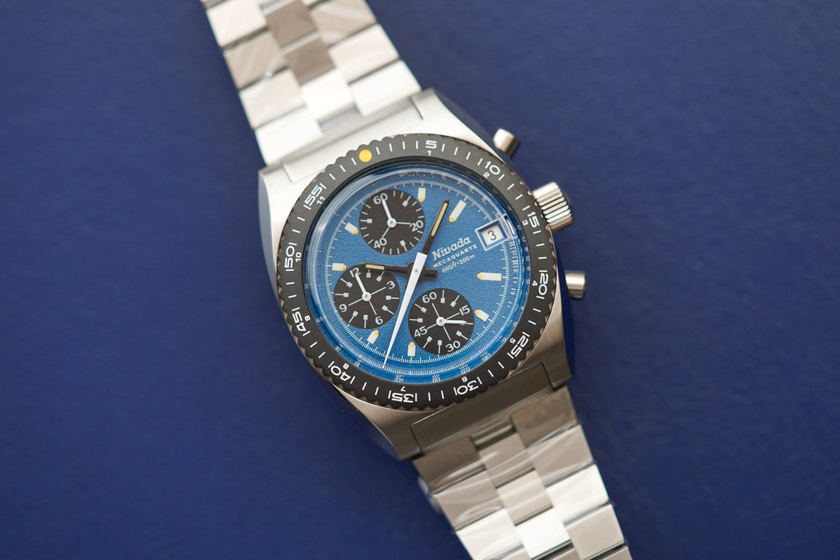 Nivada Grenchen Autochron Mecaquartz Blue 77005Q45