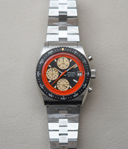 Nivada Grenchen Autochron Mecaquartz Orange 77004Q45