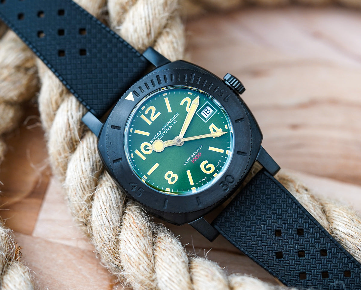 Nivada Grenchen Depthmaster Black DLC Green 14135A01