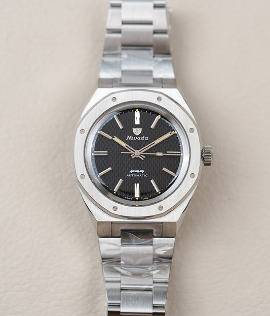 Nivada Grenchen F77 41mm Black Dial No Date 68041A77A