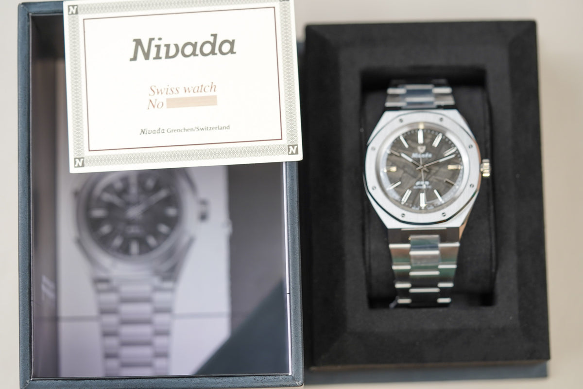 Nivada Grenchen F77 41mm Meteorite Dial No Date 68041A77C Steel