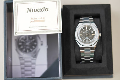 Nivada Grenchen F77 41mm Meteorite Dial No Date 68041A77C Steel
