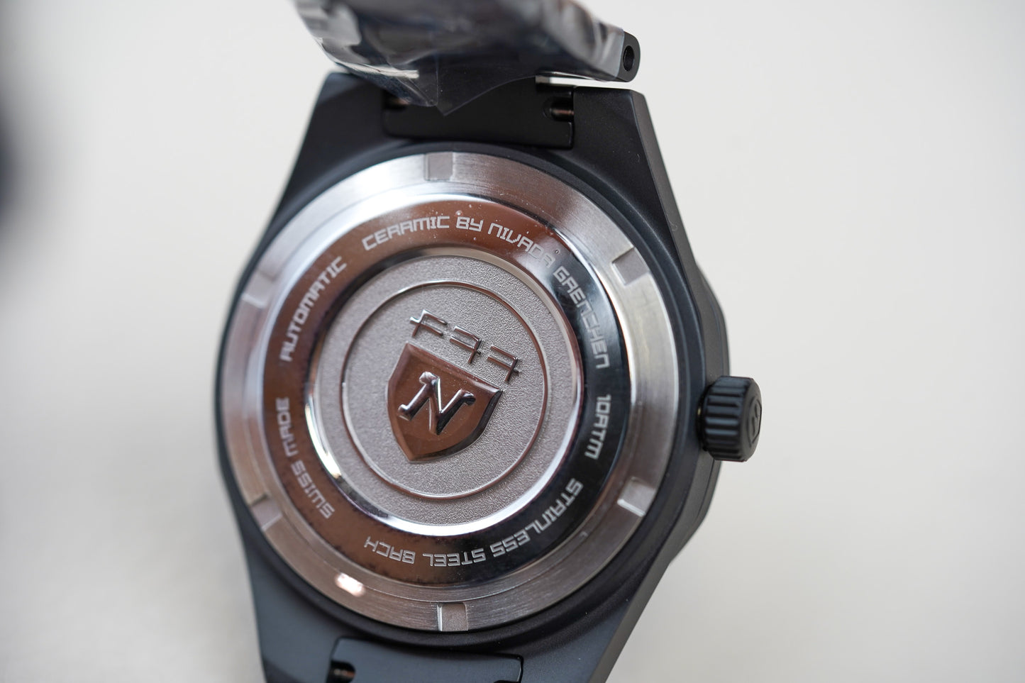 Nivada Grenchen F77 Black Ceramic Braided Dial MK1 68004A77