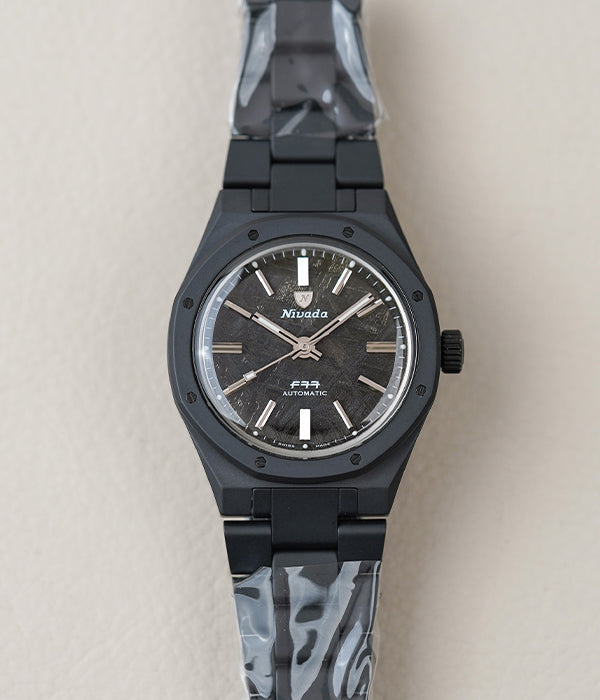 Nivada Grenchen F77 Black Ceramic Meteorite Dial 68020A77