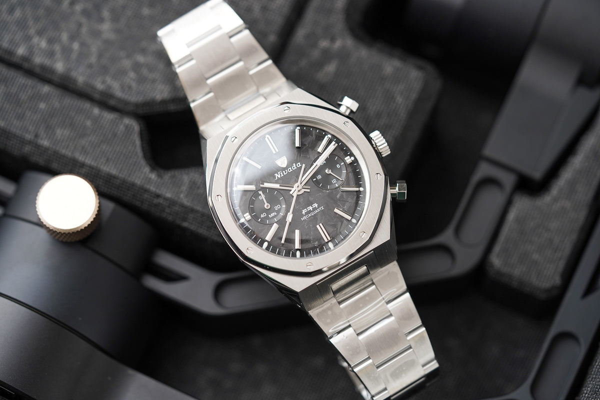 Nivada Grenchen F77 Chrono Mecaquartz Carbon 38MM 68002Q77